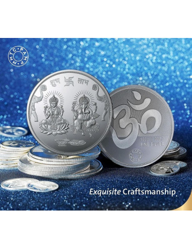 MMTC PAMP Silver Coin Laxmi Ganesh of 100 Gram in 999.9 Purity / Fineness