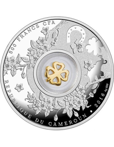 2022 Cameroon top 500 Francs Silver Proof Coin - Good Luck II