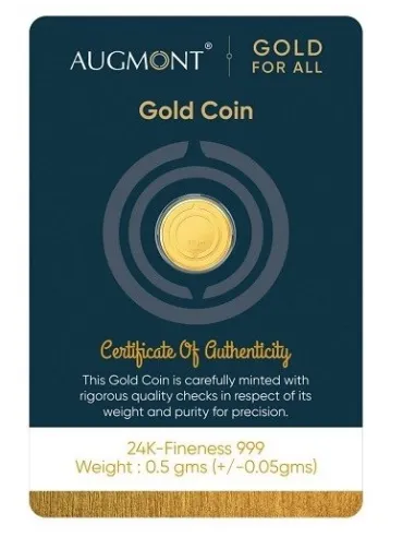 Augmont  0.5 gm Gold Coin 24Kt  in 999 Purity