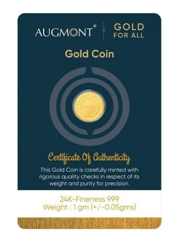 Augmont 1gm Gold Coin 24Kt  in 999 Purity