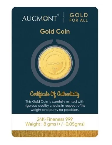 Augmont 8 gm Gold Coin 24Kt in 999 Purity