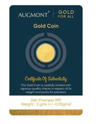 Augmont 2 gm Gold Coin 24Kt  in 999 Purity