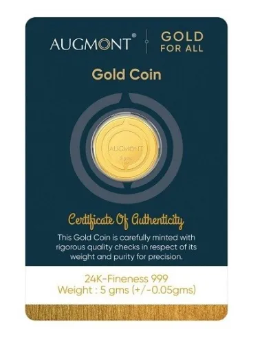 Augmont 5 gm Gold Coin 24Kt  in 999 Purity