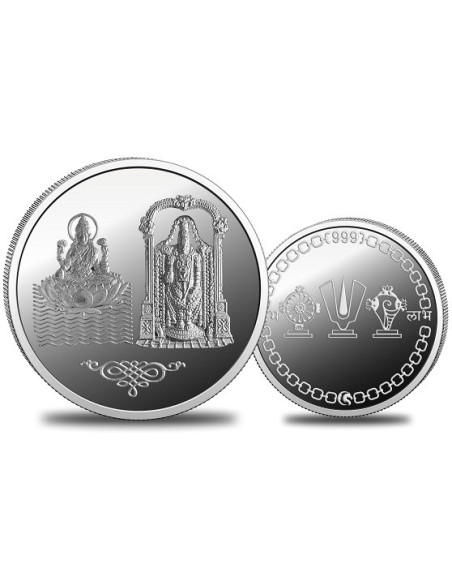 Omkar Mint Balaji Lakshmi Silver Coin of 20 Grams in 999 Purity