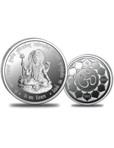 Omkar Mint Shiv Ji Silver Coin of 20 Grams in 999 Purity Fineness