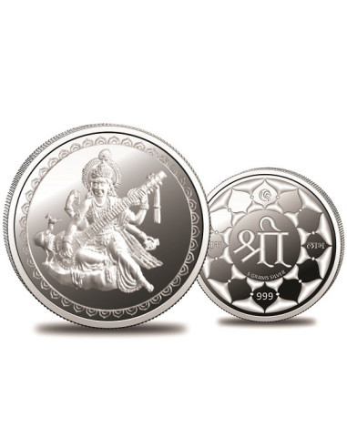 Omkar Mint Saraswati Silver Coin of 5 Grams in 999 Purity Fineness