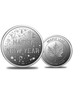 Omkar Mint Happy New Year Silver Coin of 10 Grams in 999 Purity