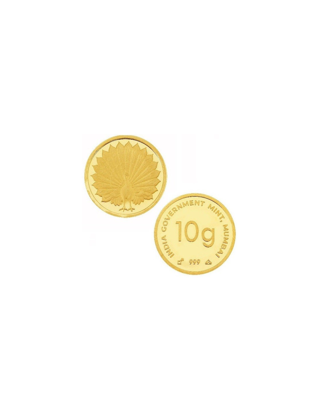 India Govt. Mint Peacock Design buy Gold Coin Of 10 grams in 999 puri