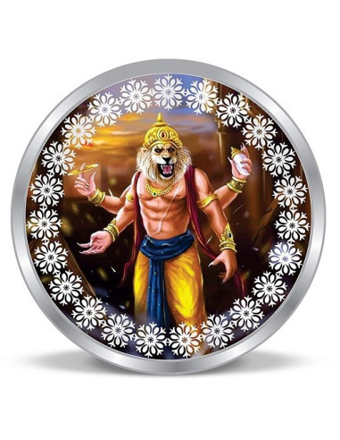 ACPL Color Narasimha BIS Hallmarked Silver Coin Of 10 Gram in 999 Purity / Fineness