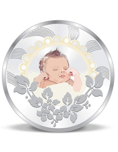 ACPL Color New Born Baby BIS Hallmarked Silver Coin Of 20 Gram in 999 Purity / Fineness