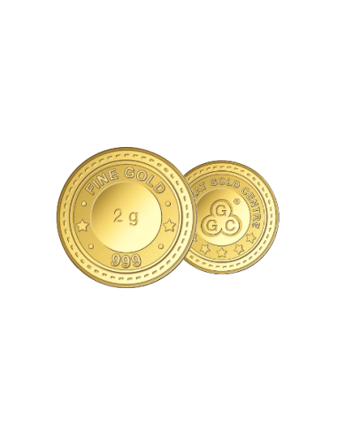 Guajrat Gold Centre Gold Coin Of 2 Gram  Gold 24Kt in 999 Purity / Fin