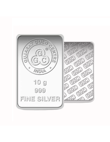 Buy Gujarat Gold Centre Silver Bar Of 10 Gram in 999 24Kt Purity