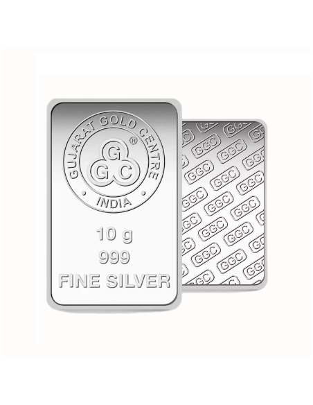 Buy Gujarat Gold Centre Silver Bar Of 10 Gram in 999 24Kt Purity