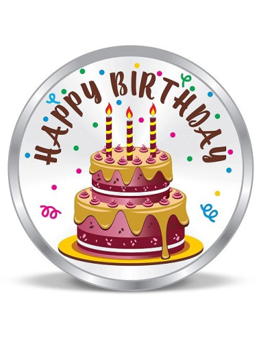 ACPL Personalised BIS Hallmarked Happy Birthday Silver Coin Of 10 Gram in 999 Purity / Fineness