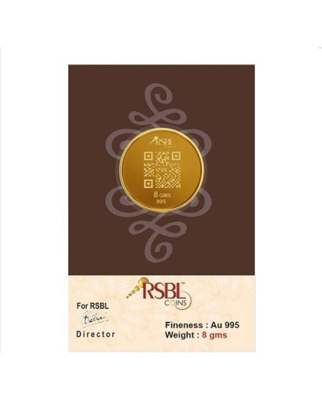 Buy RSBL Gold Coins 8 Grams 24Kt Gold 995 Purity I CoinBazaar