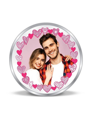 Precious Moments Personalised BIS Hallmarked Valentines Day Silver Coin Of 50 Gram in 999 Purity / Fineness By ACPL