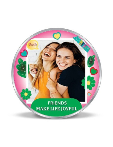 Precious Moments Personalised BIS Hallmarked Happy Friendship Day Silver Coin Of 50 Gram in 999 Purity / Fineness By ACPL