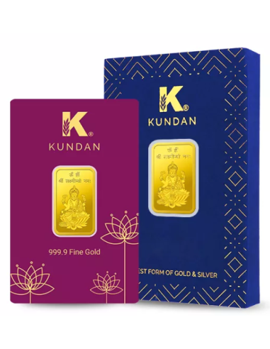 Buy Kundan Lakshmi Gold Bar Of 10 Grams Gold  in 24 Karat I CoinBazaar