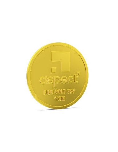 Aspect Bullion Gold Coin Of 1 Grams in 24 Karat 995 Purity / Fineness