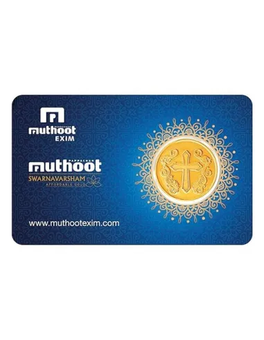 Muthoot Pappachan Swarnavarsham Gold Hallmarked Cross Coin of 8 gms in