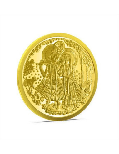 Aspect Bullion Radha Krishna Gold Coin Of 20 Grams in 24 Karat 995 Pur