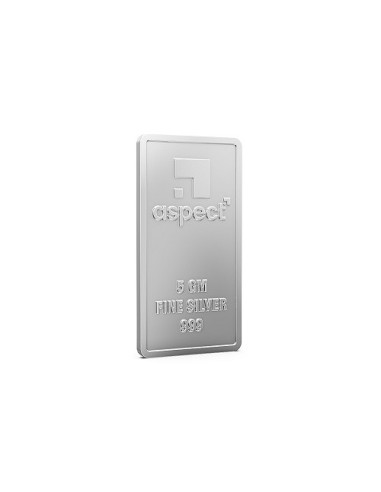 Aspect Bullion Silver Bar Of 5 Grams in 24 Karat 999 Purity / Fineness