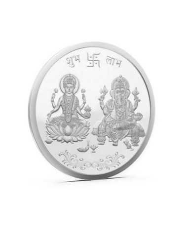 Aspect Bullion Lakshmi Ganesh Silver Coin Of 20 Grams in 24 Karat 999 Purity / Fineness