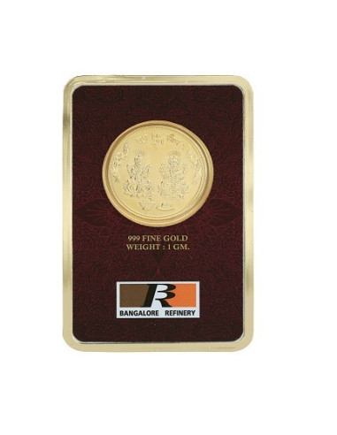 BRPL Bangalore Refinery Lakshmi Ganesh Gold Foil Coin Of 1 Grams in 24