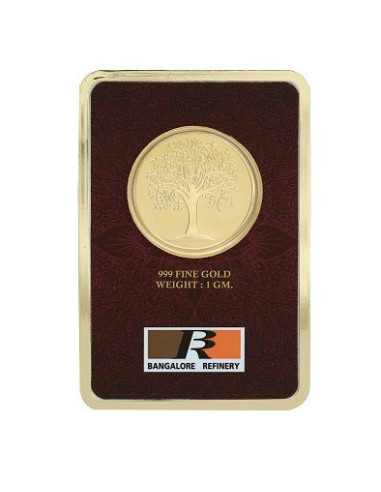 BRPL Bangalore Refinery Banyan Tree Gold Foil Coin Of 1 Grams in 24 K