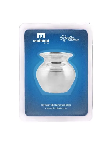 Swethavarsham Muthoot Exim Silver Kalash of 50 Grams in 925 Purity Fineness