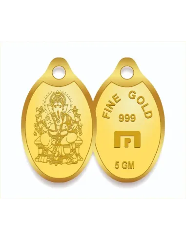 Muthoot  Pappachan Swarnavarsham Gold  Oval Ganesha Pendant of 5 gms i