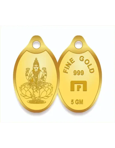 Muthoot Pappachan Swarnavarsham Gold Oval Lakshmi Pendant of 5 gms in