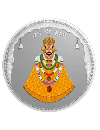 Coin Arts 3D Color Khatu Shyam Ji Silver Coin of 10 Grams in 999 Purity Fineness with Box