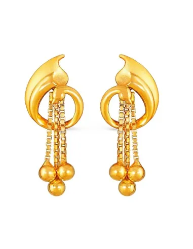 Muthoot Pappachan Swarnavarsham Gold BIS Hallmarked Drizzle Earring of