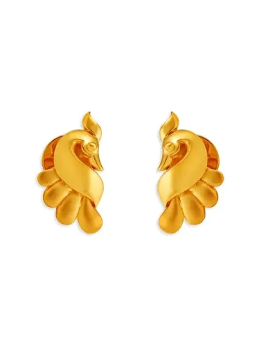 Muthoot Pappachan Swarnavarsham Gold BIS Hallmarked Peacock Earrings o