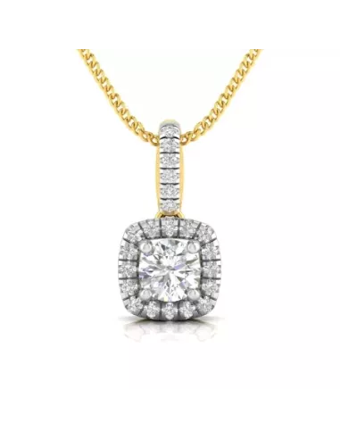 Divine Solitaires Diamond Pendant for Women 18kt Gold Sol. Diamond 0.1