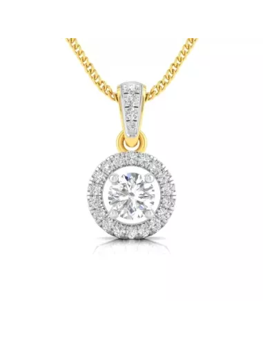 Divine Solitaires Diamond Pendant for Women 18kt Gold Sol. Diamond 0.1