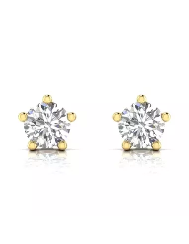 Divine Solitaires Diamond Earring for Women 18kt Gold Sol. Diamond 0.1