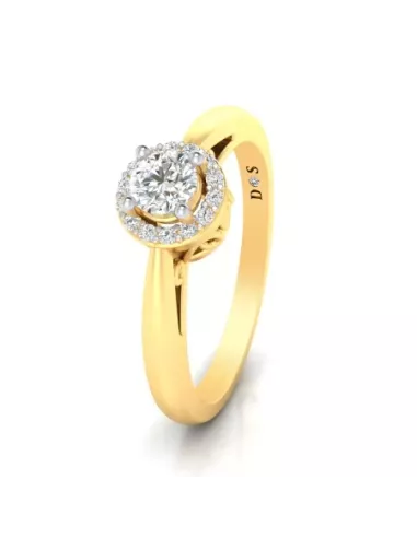 Divine Solitaires Diamond Engagement Ring for Women 18kt Gold Sol. Dia