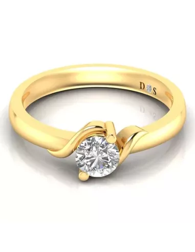 Divine Solitaires Diamond Engagement Ring for Women 18kt Gold Sol. Dia