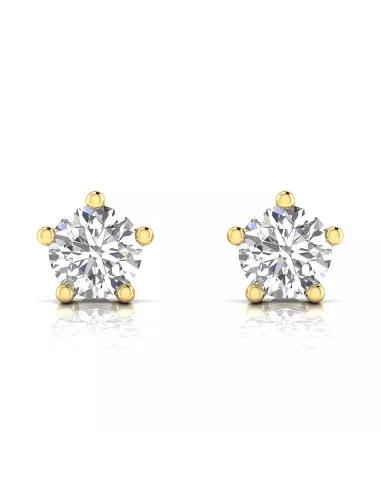 Divine Solitaires Diamond Earring for Women 18kt Gold Sol. Diamond 0.1