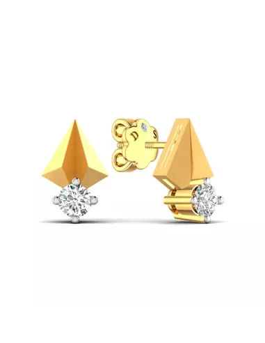 Divine Solitaires Diamond Earring for Women 18kt Gold Sol. Diamond 0.2