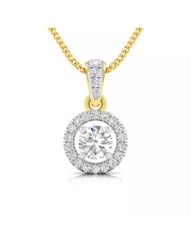 Divine Solitaires Diamond Pendant for Women 18kt Gold Sol. Diamond 0.1