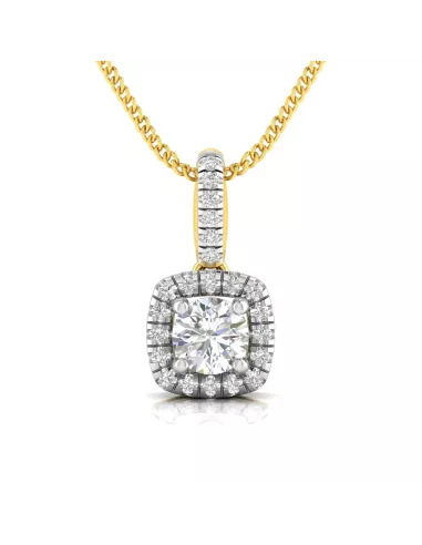 Divine Solitaires Diamond Pendant for Women 18kt Gold Sol. Diamond 0.1