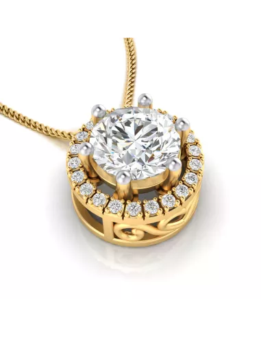 Divine Solitaires Natural Diamond Pendant for Women 18kt Gold Sol. Dia