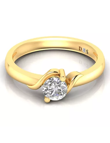 Divine Solitaires Diamond Engagement Ring for Women 18kt Gold Sol. Dia