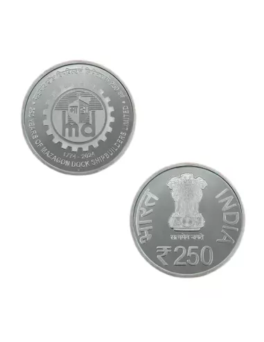 250 Rupees India Govt. Mint 250 Years of Mazagon Dock Shipbuilders lim