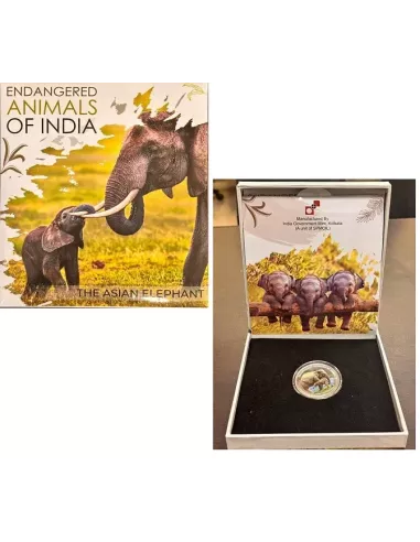 India Govt. Mint Endangered Animals of India  The Asian Elephant  Colo