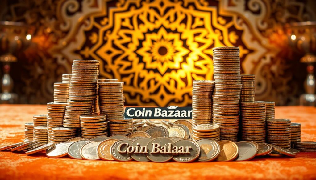 Silver coins arranged in a traditional Indian wedding display