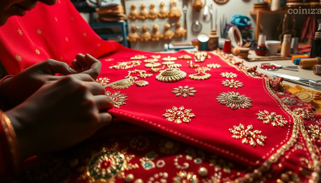 Gota Patti embroidery process